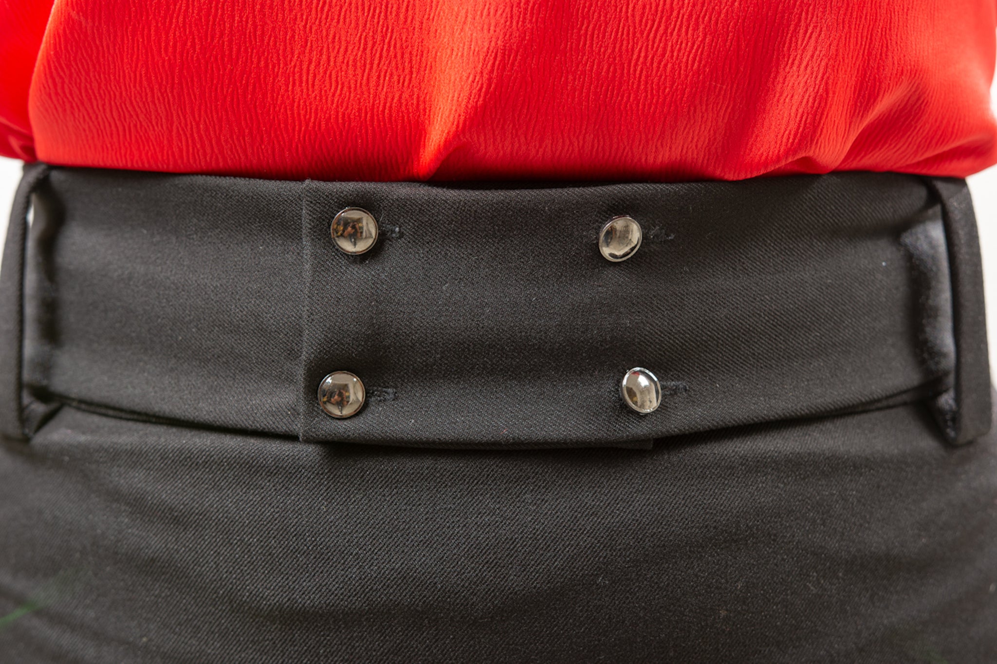 Pencil Skirt with Detachable Belt - Black