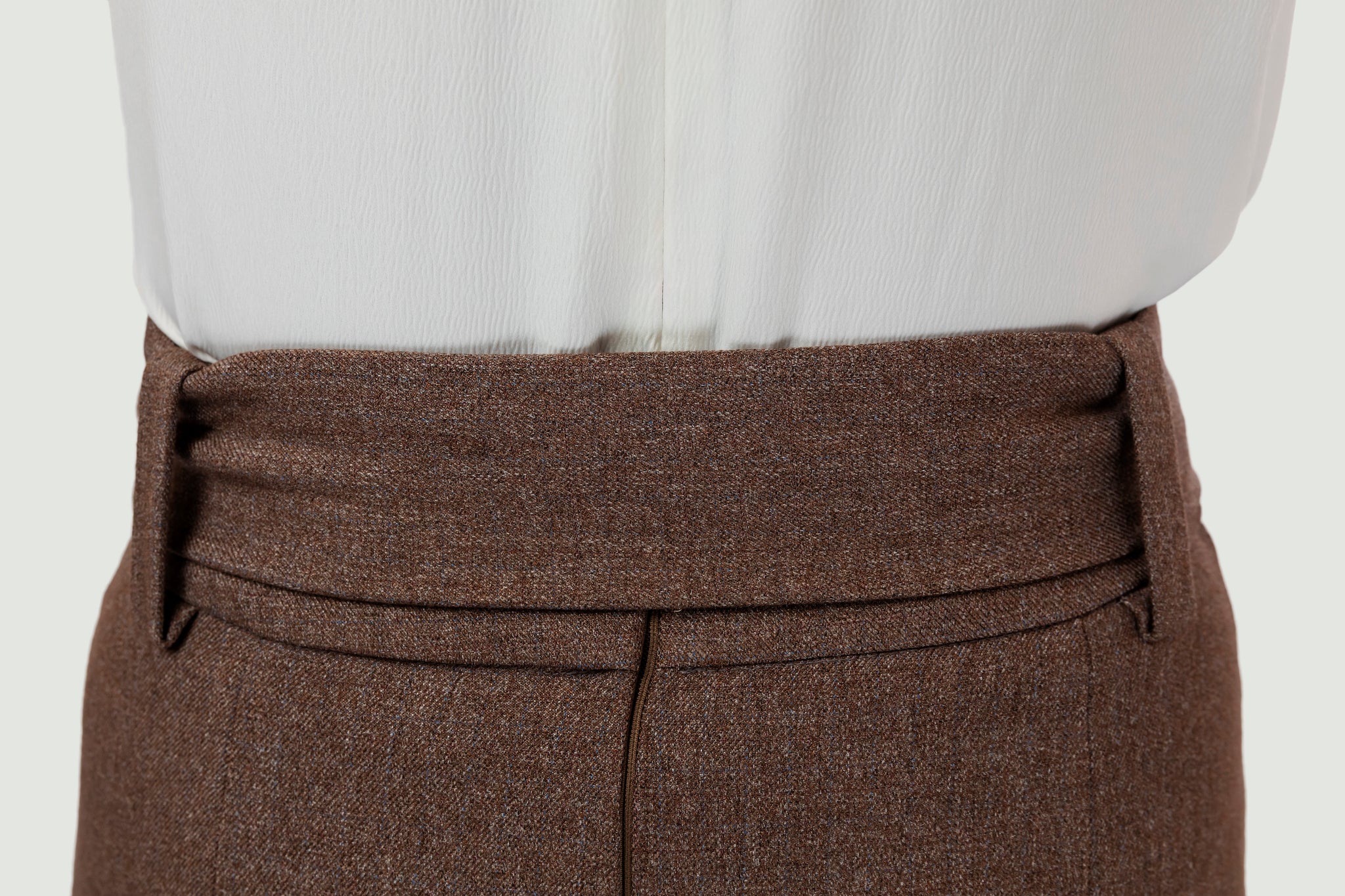 Pencil Skirt with Detachable Belt - Maroon