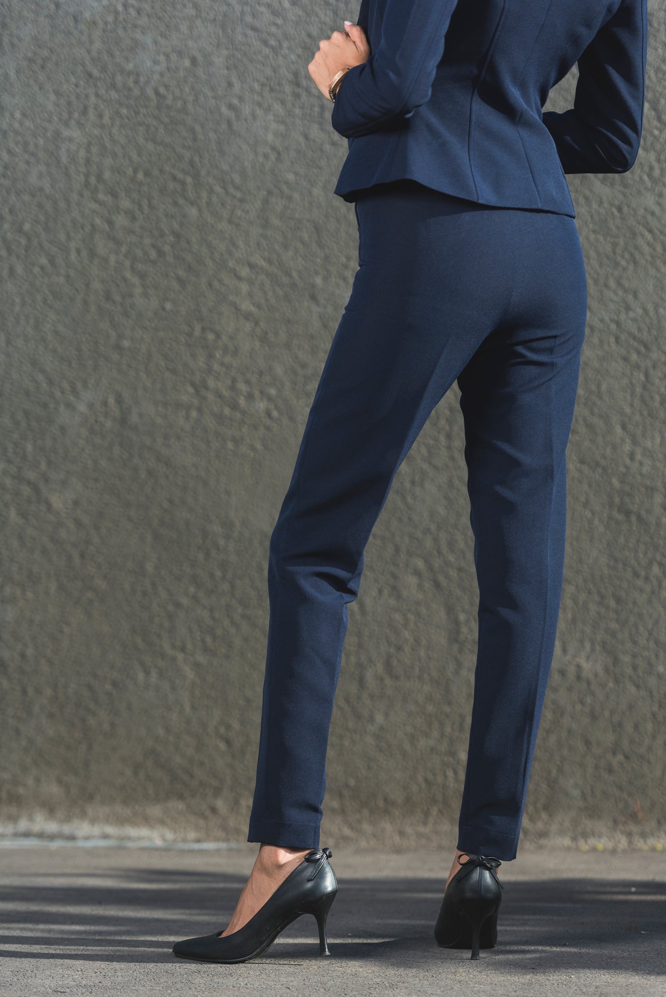 Slim Fit Corporate Pants - Navy Blue
